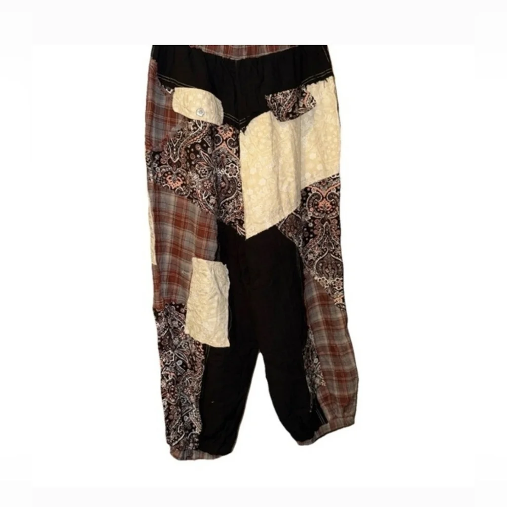 POL Black, Brown & Cream Patchwork Jogger Pants - Picture 12 of 13